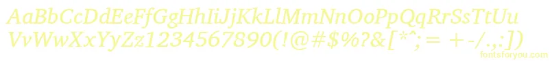 CharisSilItalic-fontti – keltaiset fontit