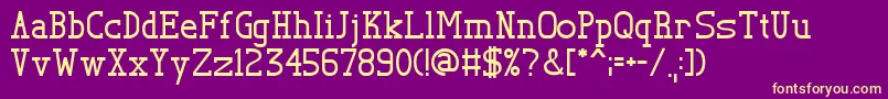 TlSerifフォントについての詳細 フォントTlSerif – 紫の背景に黄色のフォント