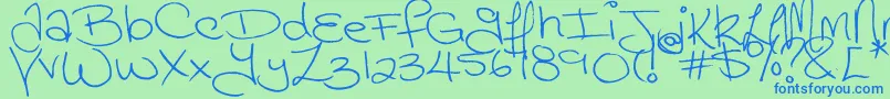 Megaink Font – Blue Fonts on Green Background