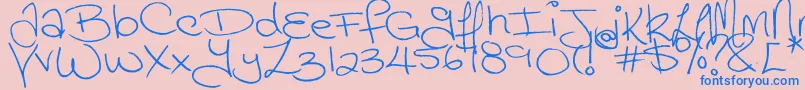 Megaink Font – Blue Fonts on Pink Background