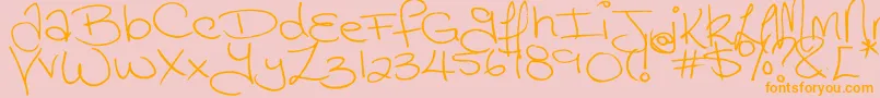 Megaink Font – Orange Fonts on Pink Background