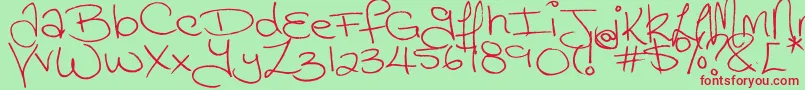 Megaink Font – Red Fonts on Green Background