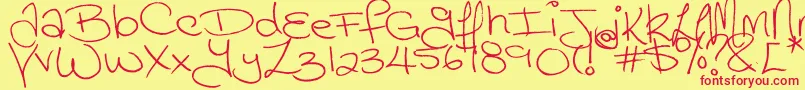 Megaink Font – Red Fonts on Yellow Background