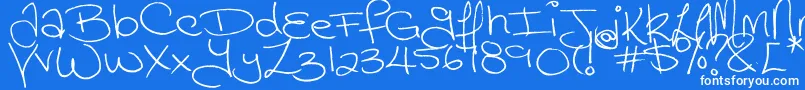 Megaink Font – White Fonts on Blue Background