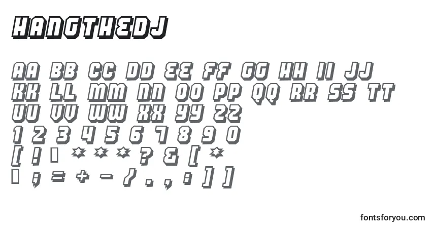 A fonte Hangthedj – alfabeto, números, caracteres especiais