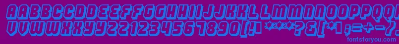 Hangthedj Font – Blue Fonts on Purple Background