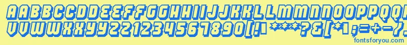 Hangthedj Font – Blue Fonts on Yellow Background