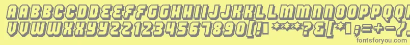 Hangthedj-Schriftart – Graue Schriften auf gelbem Hintergrund