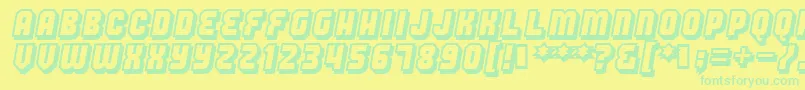 Hangthedj Font – Green Fonts on Yellow Background