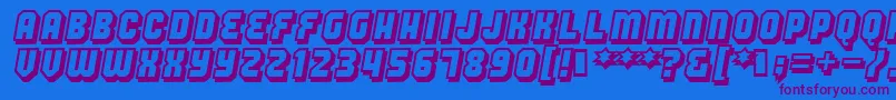 Hangthedj Font – Purple Fonts on Blue Background