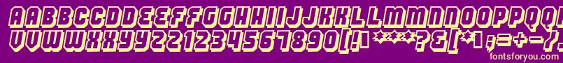 Hangthedj Font – Yellow Fonts on Purple Background