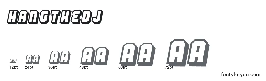Hangthedj Font Sizes