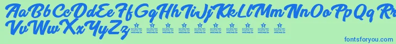 BreezePersonalUse Font – Blue Fonts on Green Background