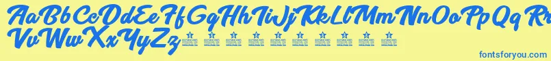 BreezePersonalUse Font – Blue Fonts on Yellow Background