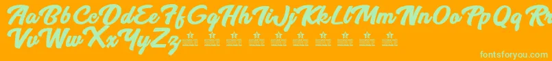 BreezePersonalUse Font – Green Fonts on Orange Background