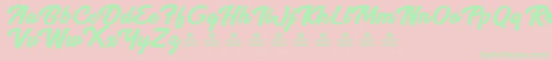 BreezePersonalUse Font – Green Fonts on Pink Background