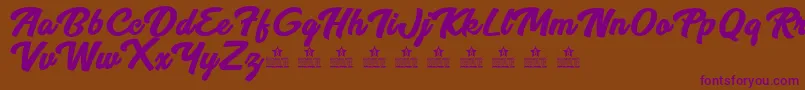 BreezePersonalUse-Schriftart – Violette Schriften auf braunem Hintergrund