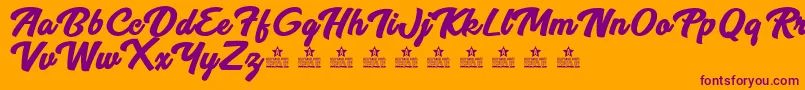 BreezePersonalUse Font – Purple Fonts on Orange Background