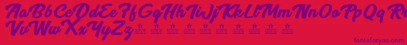 BreezePersonalUse Font – Purple Fonts on Red Background