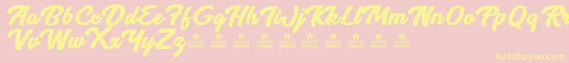 BreezePersonalUse Font – Yellow Fonts on Pink Background