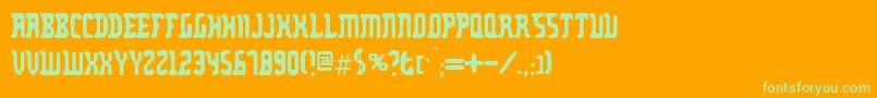 Zodillin Font – Green Fonts on Orange Background