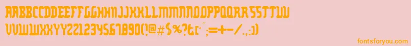 フォントZodillin – オレンジの文字がピンクの背景にあります。