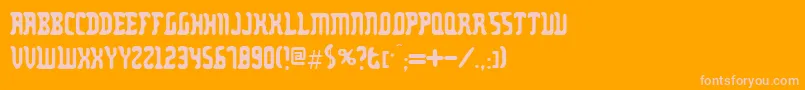 Zodillin Font – Pink Fonts on Orange Background