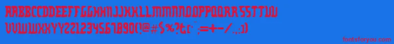 フォントZodillin – 赤い文字の青い背景