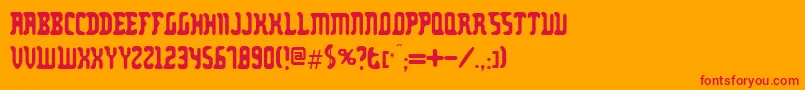 Zodillin Font – Red Fonts on Orange Background