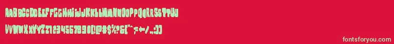 Nobodyhomecond Font – Green Fonts on Red Background