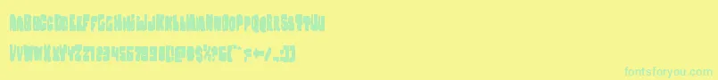 フォントNobodyhomecond – 黄色い背景に緑の文字
