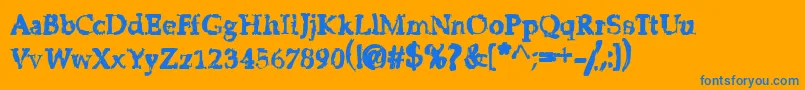 Stricms Font – Blue Fonts on Orange Background