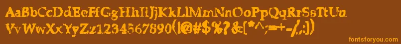 Stricms Font – Orange Fonts on Brown Background