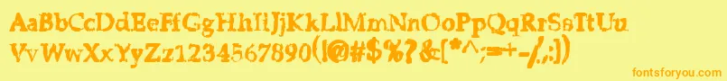 Stricms Font – Orange Fonts on Yellow Background