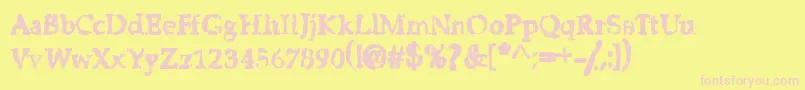 Stricms-fontti – vaaleanpunaiset fontit keltaisella taustalla