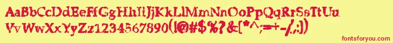 Stricms Font – Red Fonts on Yellow Background