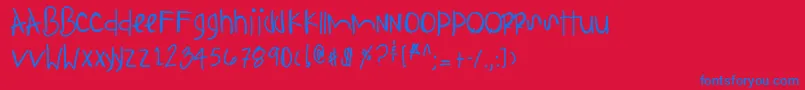 フォントAnythingispossible – 赤い背景に青い文字