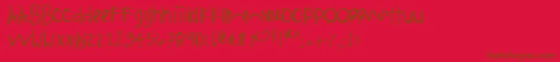 Czcionka Anythingispossible – brązowe czcionki na czerwonym tle