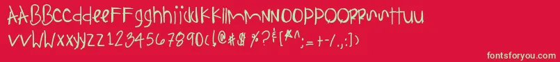 フォントAnythingispossible – 赤い背景に緑の文字