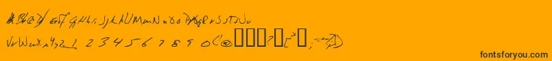 Jeni Font – Black Fonts on Orange Background