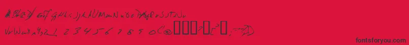 フォントJeni – 赤い背景に黒い文字