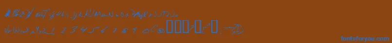 Jeni Font – Blue Fonts on Brown Background