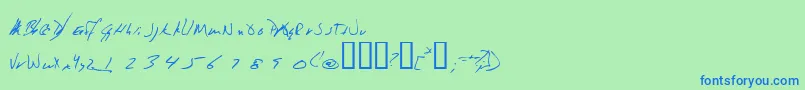 Jeni Font – Blue Fonts on Green Background