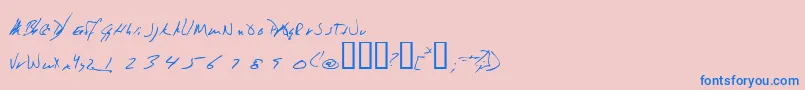 Jeni Font – Blue Fonts on Pink Background