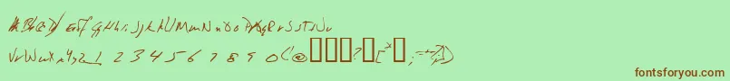Jeni Font – Brown Fonts on Green Background