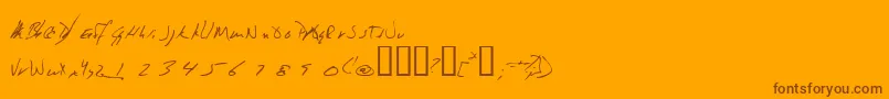 Шрифт Jeni – коричневые шрифты на оранжевом фоне