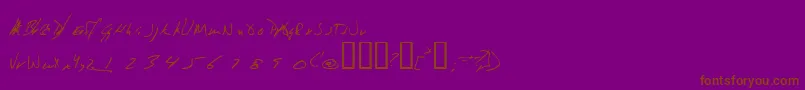 Jeni-fontti – ruskeat fontit violetilla taustalla