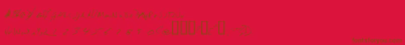 Jeniフォントについての詳細 フォントJeni – 赤い背景に茶色の文字