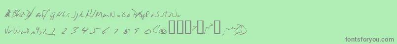 Jeni-Schriftart – Graue Schriften auf grünem Hintergrund