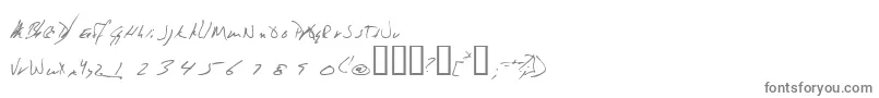 Jeni-fontti – harmaat kirjasimet valkoisella taustalla